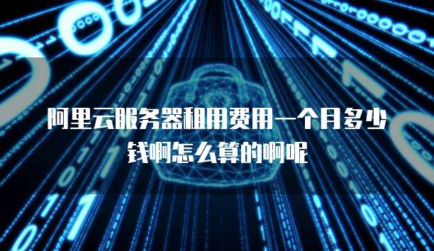 阿里云服务器租用费用一个月多少钱啊怎么算的啊呢