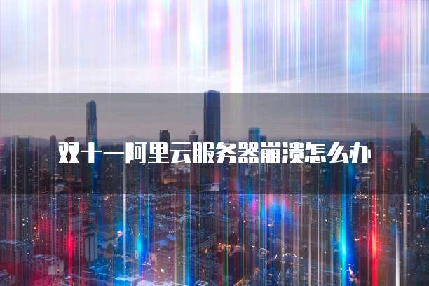 双十一阿里云服务器崩溃怎么办