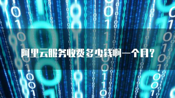 阿里云服务收费多少钱啊一个月?
