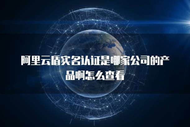 阿里云盾实名认证是哪家公司的产品啊怎么查看