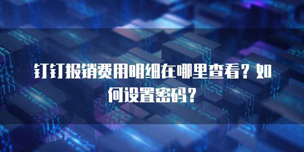 钉钉报销费用明细在哪里查看?如何设置密码?