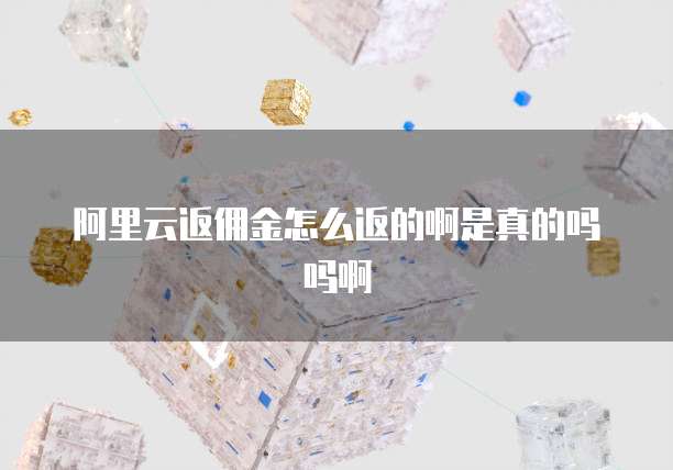 阿里云返佣金怎么返的啊是真的吗吗啊