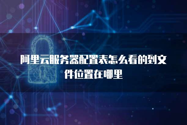 阿里云服务器配置表怎么看的到文件位置在哪里