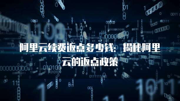 阿里云续费返点多少钱:揭秘阿里云的返点政策