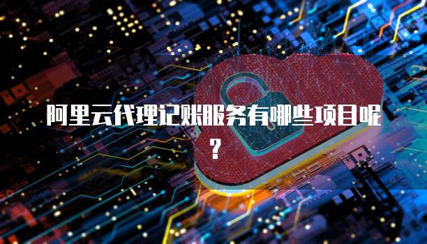阿里云代理记账服务有哪些项目呢?