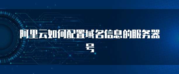 阿里云如何配置域名信息的服务器号