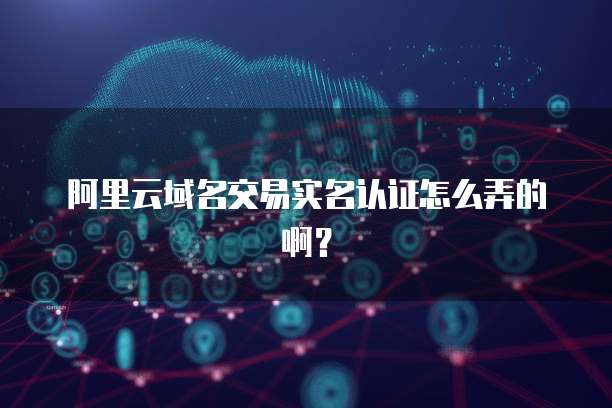 阿里云域名交易实名认证怎么弄的啊？