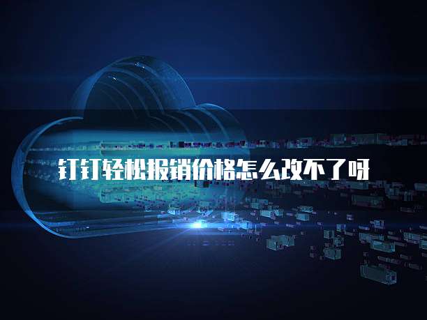 钉钉轻松报销价格怎么改不了呀
