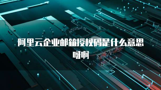 阿里云企业邮箱授权码是什么意思呀啊