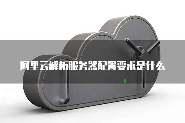 阿里云解析服务器配置要求是什么