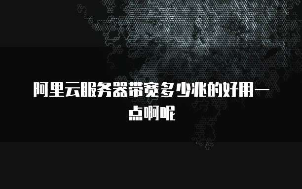 阿里云服务器带宽多少兆的好用一点啊呢