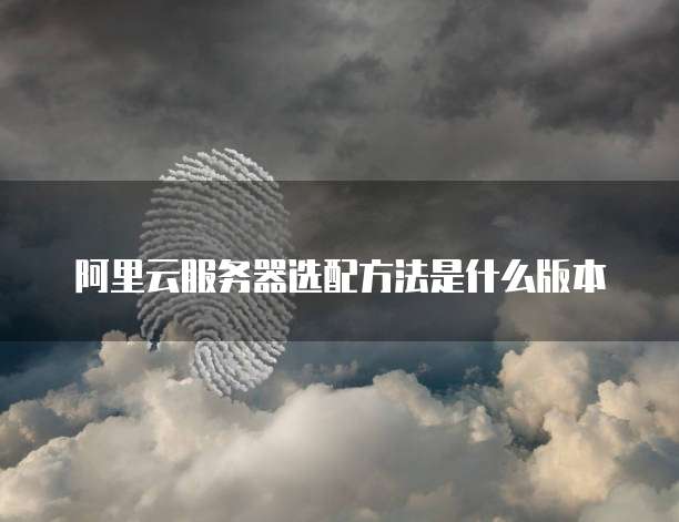 阿里云服务器选配方法是什么版本
