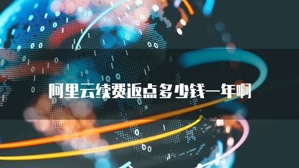 阿里云续费返点多少钱一年啊