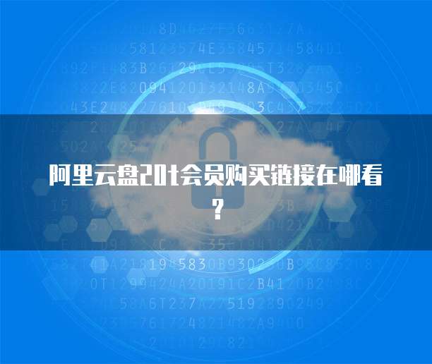 阿里云盘20t会员购买链接在哪看?