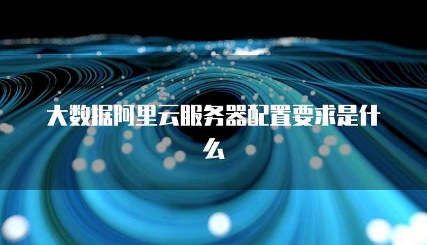 大数据阿里云服务器配置要求是什么