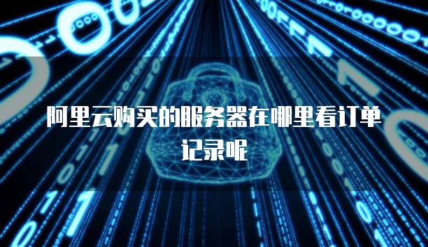 阿里云购买的服务器在哪里看订单记录呢