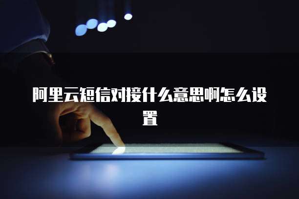 阿里云短信对接什么意思啊怎么设置