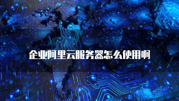 企业阿里云服务器怎么使用啊