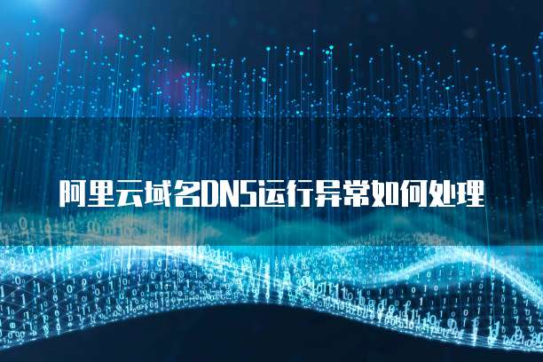阿里云域名DNS运行异常如何处理