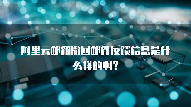 阿里云邮箱撤回邮件反馈信息是什么样的啊?
