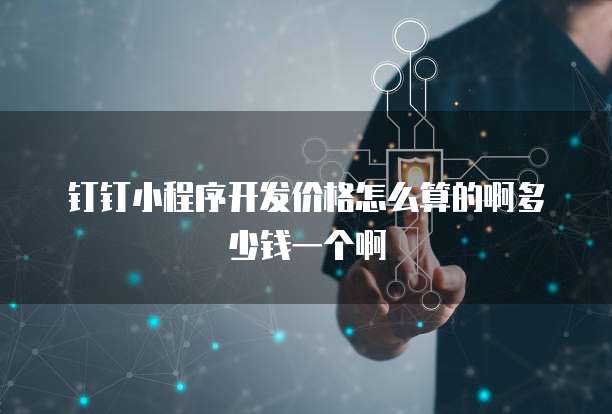 钉钉小程序开发价格怎么算的啊多少钱一个啊