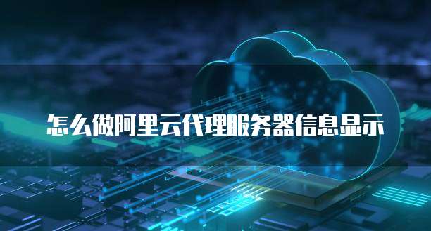 怎么做阿里云代理服务器信息显示