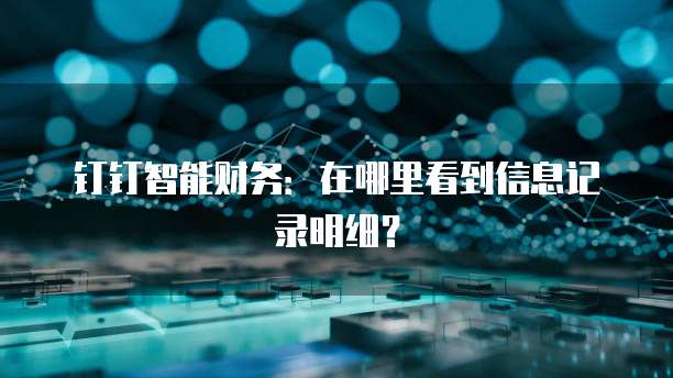 钉钉智能财务:在哪里看到信息记录明细?
