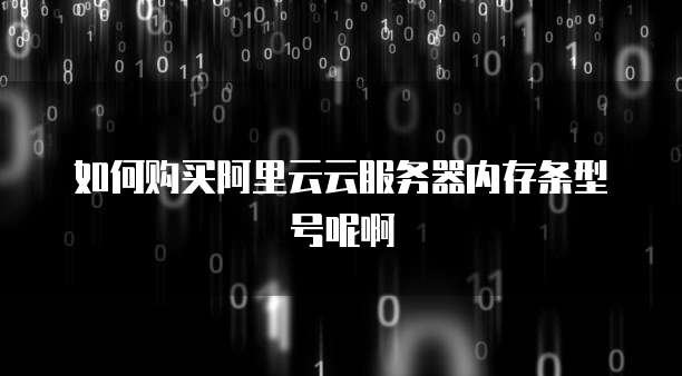 如何购买阿里云云服务器内存条型号呢啊
