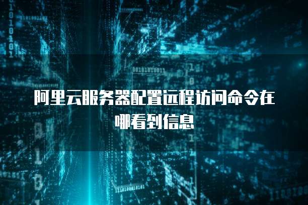 阿里云服务器配置远程访问命令在哪看到信息