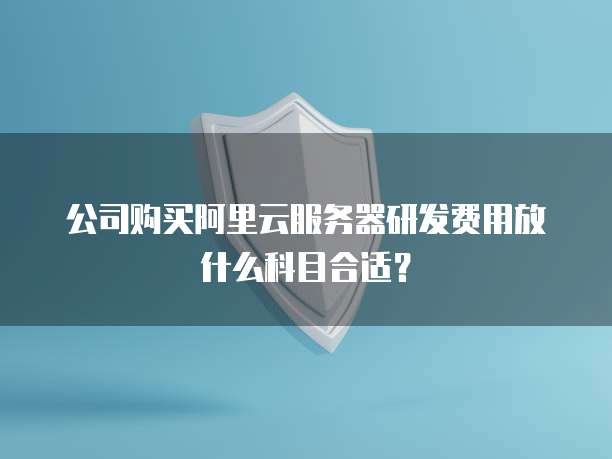 公司购买阿里云服务器研发费用放什么科目合适？