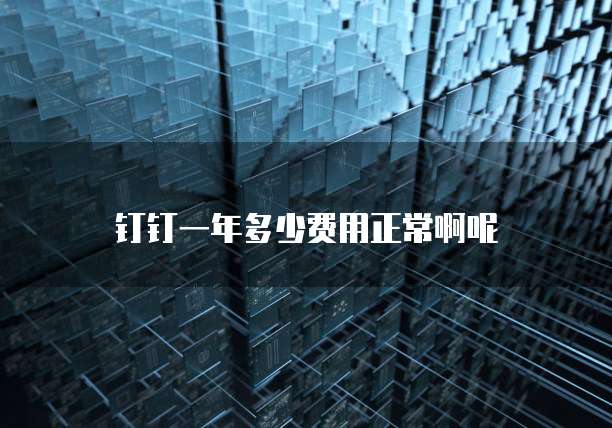 钉钉一年多少费用正常啊呢