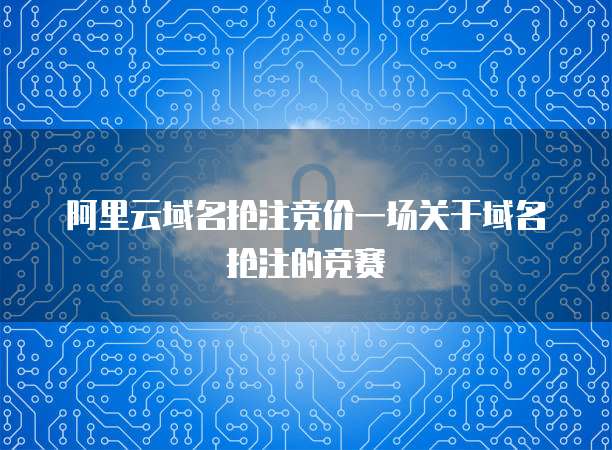 阿里云域名抢注竞价一场关于域名抢注的竞赛