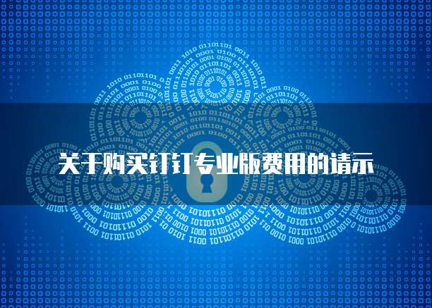 关于购买钉钉专业版费用的请示