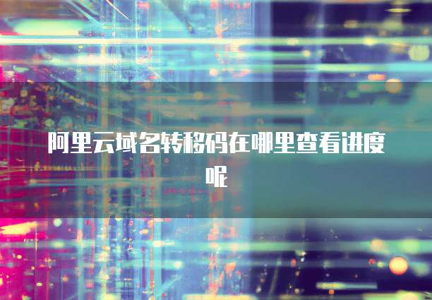 阿里云域名转移码在哪里查看进度呢