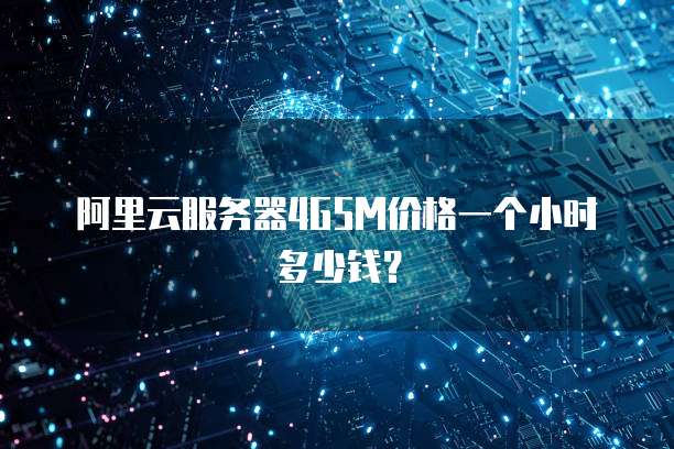 阿里云服务器4G5M价格一个小时多少钱?