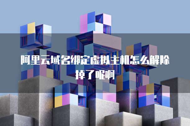 阿里云域名绑定虚拟主机怎么解除掉了呢啊