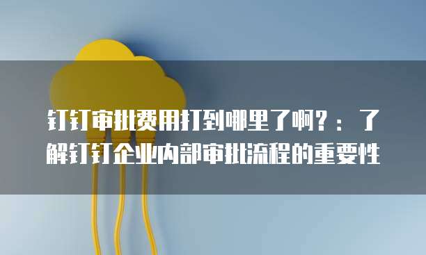 钉钉审批费用打到哪里了啊?:了解钉钉企业内部审批流程的重要性