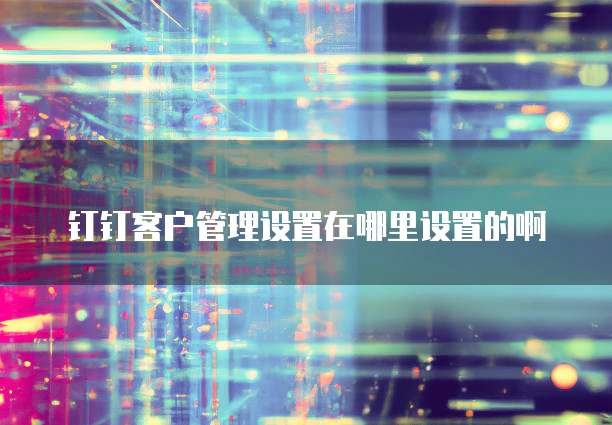 钉钉客户管理设置在哪里设置的啊