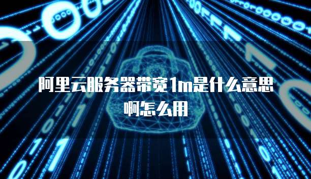 阿里云服务器带宽1m是什么意思啊怎么用