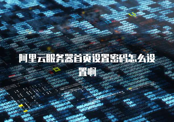 阿里云服务器首页设置密码怎么设置啊