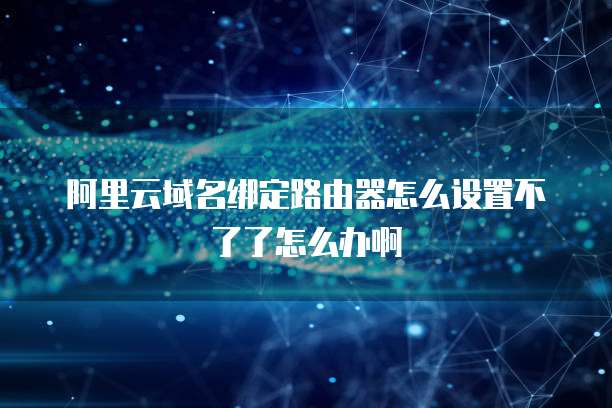 阿里云域名绑定路由器怎么设置不了了怎么办啊