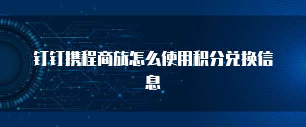 钉钉携程商旅怎么使用积分兑换信息
