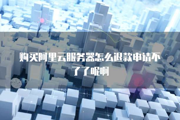 购买阿里云服务器怎么退款申请不了了呢啊