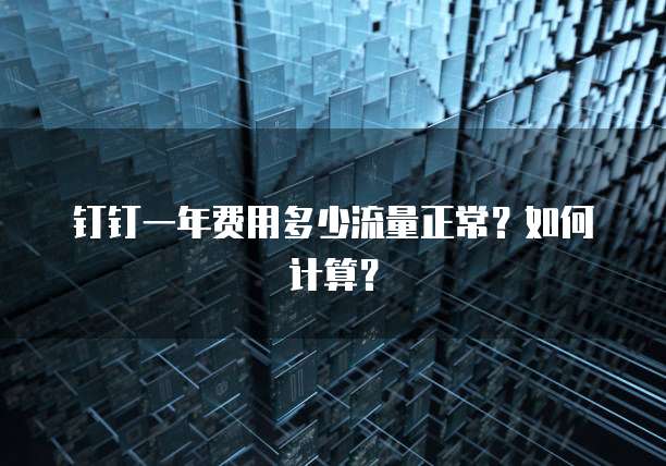 钉钉一年费用多少流量正常?如何计算?