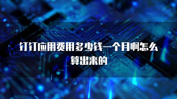 钉钉应用费用多少钱一个月啊怎么算出来的
