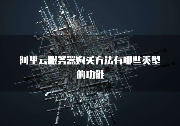 阿里云服务器购买方法有哪些类型的功能