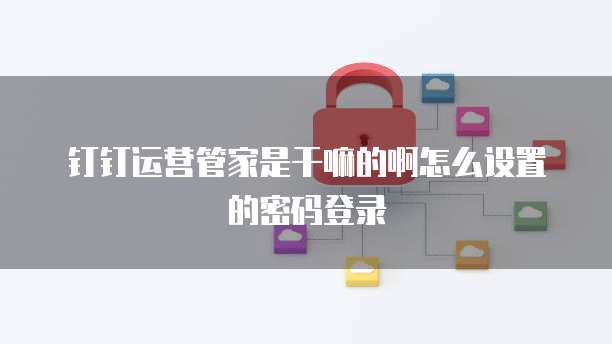 钉钉运营管家是干嘛的啊怎么设置的密码登录