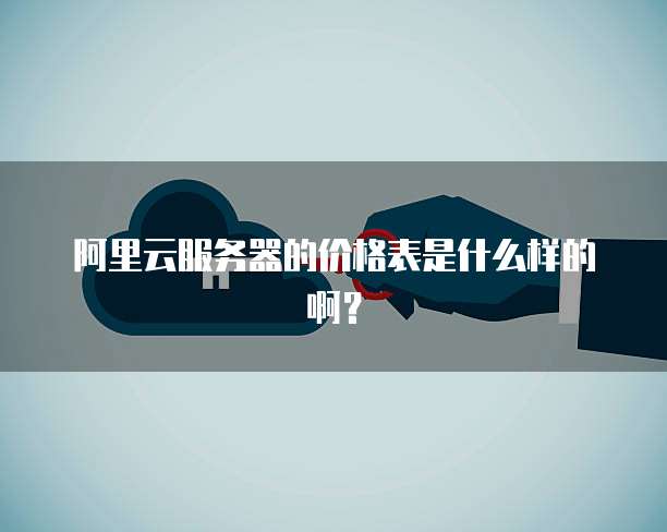 阿里云服务器的价格表是什么样的啊?