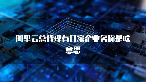 阿里云总代理有几家企业名称是啥意思