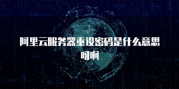 阿里云服务器重设密码是什么意思呀啊
